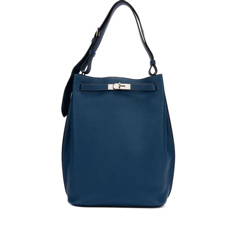 Hermès Blue De Prusse Togo So Kelly 26 Palladium Hardware, 